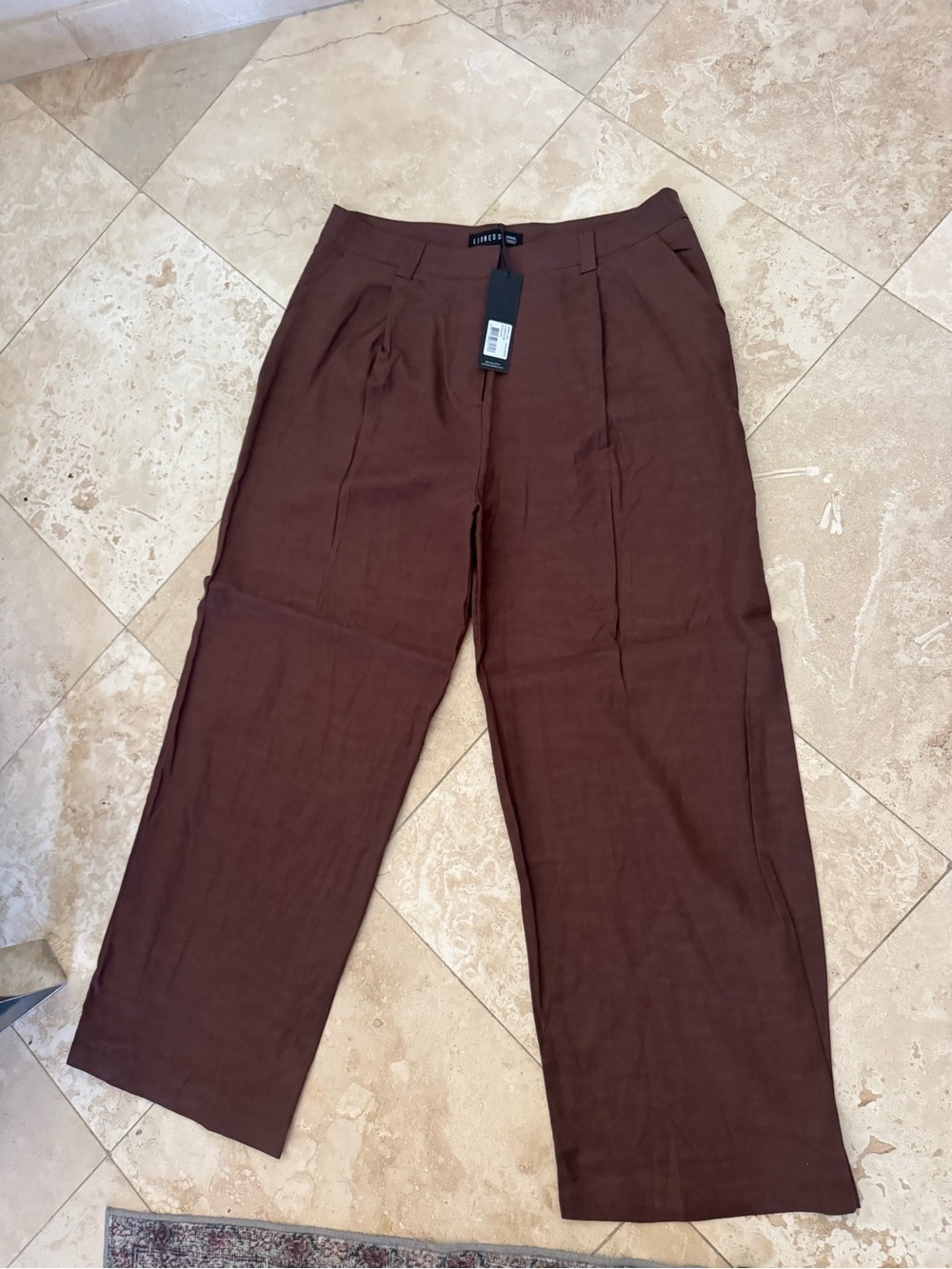 Lioness Chocolate Brown Wide-Leg Trousers